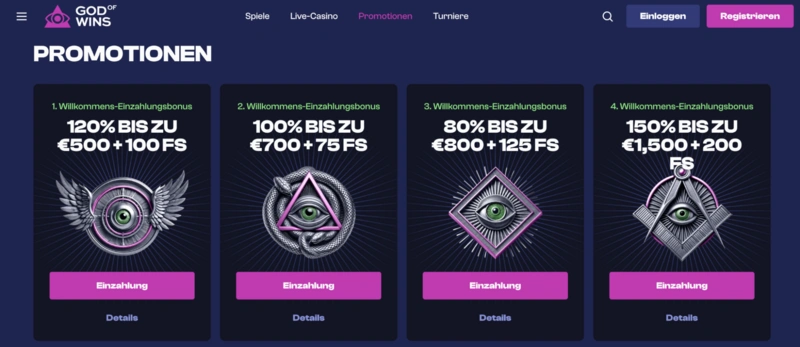 God of Wins Bonuses